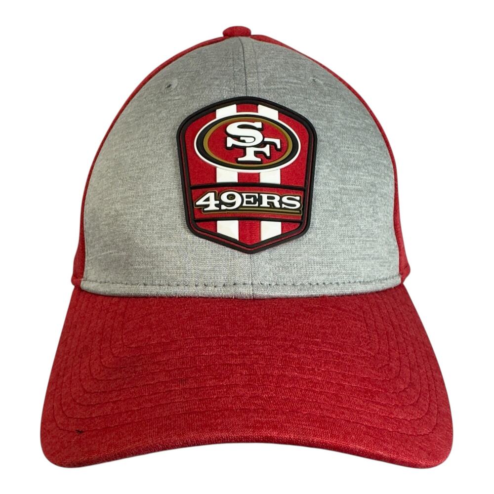 San Francisco 49ers Shield Logo Hat New Era Fitted Cap Sz L Red/Gray Game Day